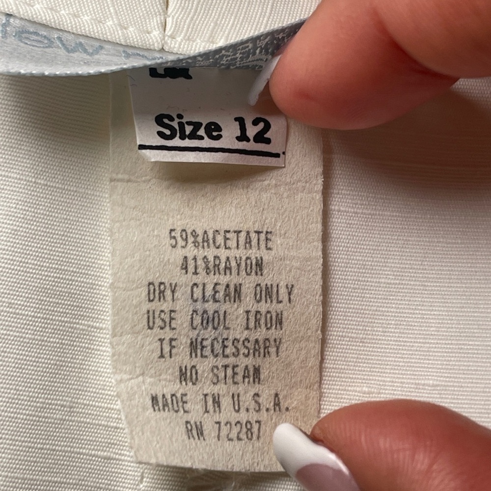 Lew Magram collection Cream button front vest size 12 made in USA - Picture 6 of 7